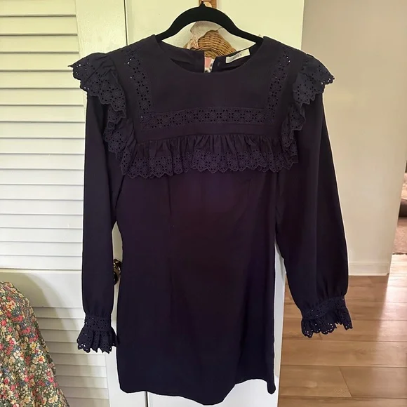 DOEN…Minore dress. EUC Sz M. Navy. FLATTERING. - Picture 2 of 4